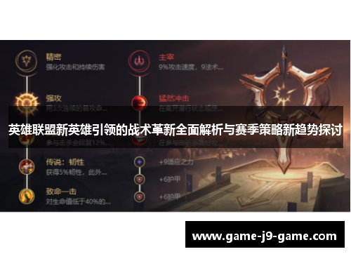 英雄联盟新英雄引领的战术革新全面解析与赛季策略新趋势探讨 英雄联盟新英雄引领的战术革新全面解析与赛季策略新趋势探讨